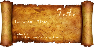 Tanczer Alex névjegykártya